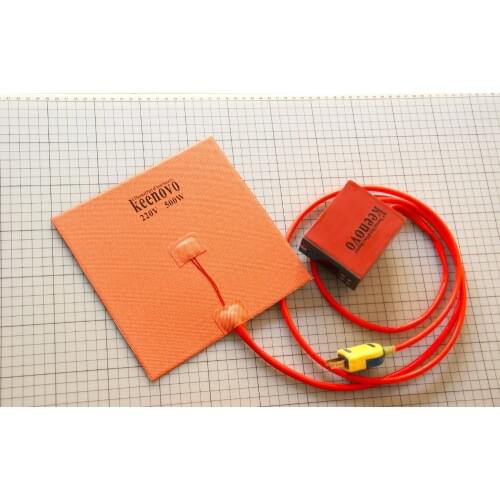 200mm x 200mm (8" x 8") 500W KEENOVO Silicone Heater 3D Printer Heating Element, w/ Digital Controller Thermostat