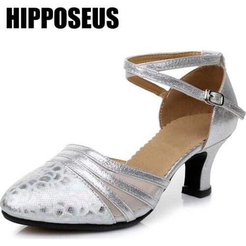 Hot-selling Modern Latin Dance Shoes for Women Rubber Sole Ladies Latin Girls Tango Kids Ballroom Dance Shoes 3.5cm/5.5cm Heels