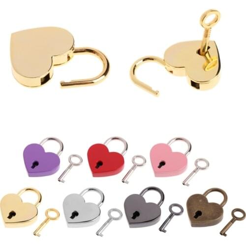 Heart Shape Vintage Old Antique Style Mini Archaize Padlocks Key Lock With key