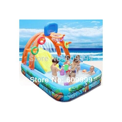 W0 Multifunctional Castle-Shape Inflatable Paddling Pool Plastic Swimming Pool For Kids Made Of High Density Tough PVC Play Pool