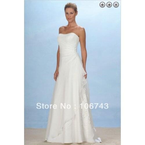 Free shipping brautkleid maxi dresses 2016 bridal gowns embroidery vestidos formaleswhite long dress chiffon Bridesmaid Dresses