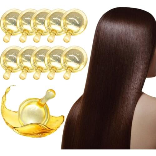 10Pcs Hair Vitamin Capsule Pro Keratin Complex Oil Smooth Silky Hair Serum Moroccan Oil Anti Hair Loss Hair Mask Repair Damaged