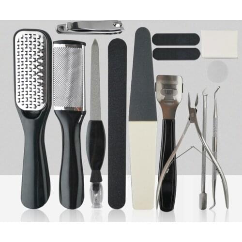 15 in 1 Professional Foot Care Kit Pedicure Tools Set Stainless Steel Foot Rasp Foot Dead Skin Remover Clean Toenail Care Kit
