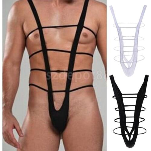 2/pack Men Sexy Pouch Thong Underwear Borat Mankini Harness Bikini Lingerie