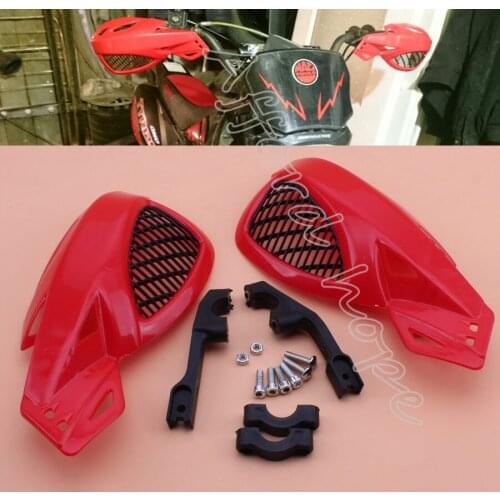 7/8'' 22mm Red Motorcycle Brush Grid Bar Hand Guards Handguard Motorbike Parts Handle Guards Protector for Honda Yamaha Kawasaki
