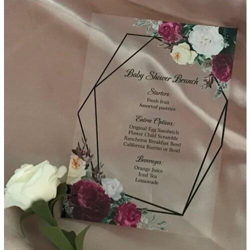 Quinceanera Invitations,Acrylic Birthday Invitations,Acrylic Baptism Invitations,Custom 10pcs First Baby Shower Invitations