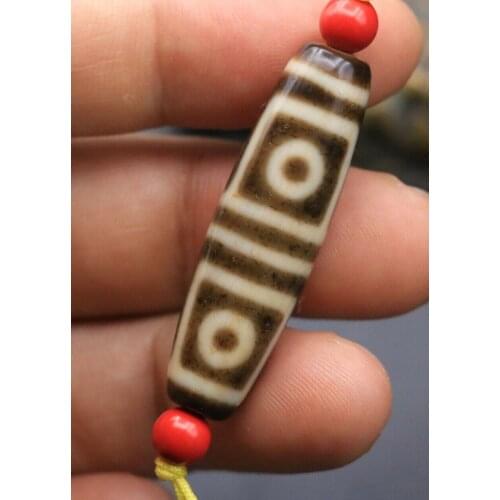 Treasure Magic LKbrother Top Quality 5A Rare Magic Power Tibetan Old Agate Oily Ivory Color 4 eye dZi Bead