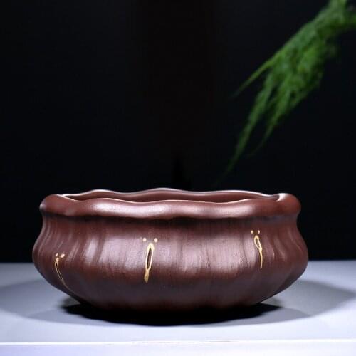 ★Tea service of tea accessories yixing purple clay by hand water wash wash wash bowl lotus bark tea vessels