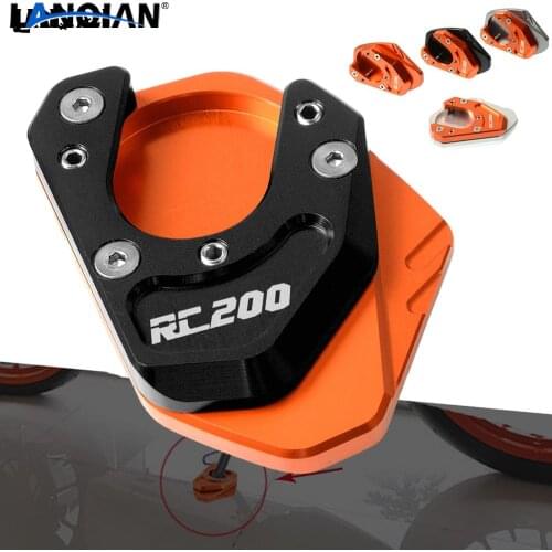 For RC 200 Motorcycle Side Stand Pad Plate Kickstand Enlarger Support Extension RC 200 2014 2015 2016 2017 2018 Accessories