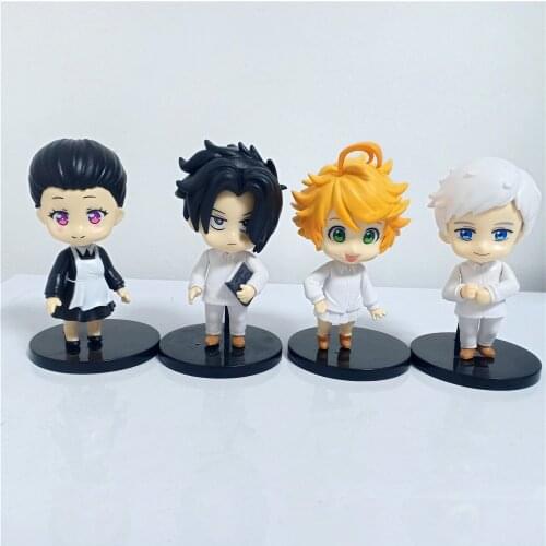 4PCS The Promised Neverland Figure Emma Figure Anime Chibi Figure PVC Action Model Toys Anime Figure