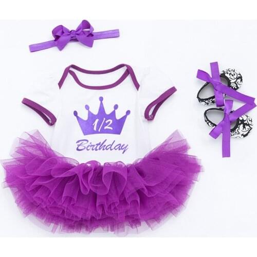 Cotton Newborn Baby Girls Dress Set+Headband Girl Infant Tutu Dress Set+Shoe Summer 1-year Birthday Baptism Girl Clothing Suits