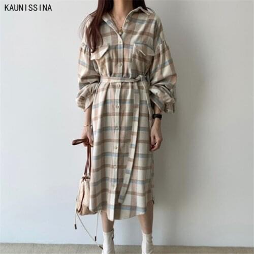 Модные платья в клетку KAUNISSINA China At AliExpress