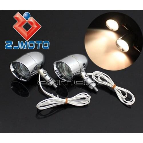 M10 Universal Motorcycle Bullet Fog Light Lamp For Dyna Electra Glide Fatboy Mini Headlight w/ Visor For Harley BMW R1200 R900