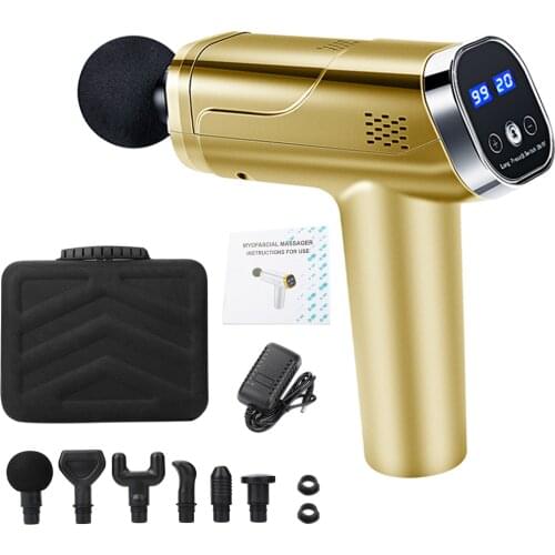 LCD Display Massage Gun Deep Muscle Massager Muscle Pain Body Neck Massage Exercising Relaxation Slimming Shaping Pain Relief