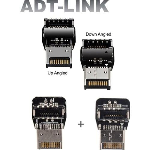 Motherboard Full Speed USB3.1 10G TYPE-E Interface 90 Degree Steering Elbow Front TYPE-C Installed Wiring USB3.2 20G Adapter