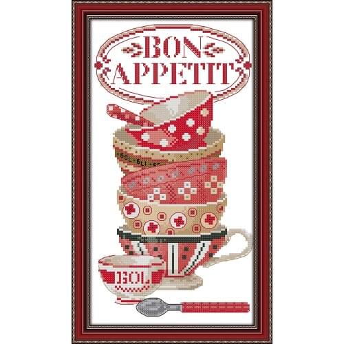 Coffee cup Printing pattern Cross Stitch Kits Printed Canvas Cross-stitch set Embroidery Needlework DMC Counted Home Decor