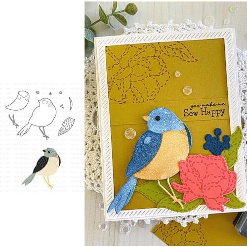 New 2021 Feathered Friends Metal Cutting Dies Scrapbook Diary Decoration Stencil Embossing Template DIY Greeting Card Handmade
