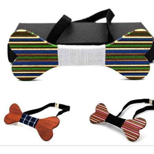 GUSLESON Novelty Stripd Bone Wooden Bow Tie For Men Wedding Fashion Three-dimensional Wood Bow Tie 3D Handmade corbata Gift Tie