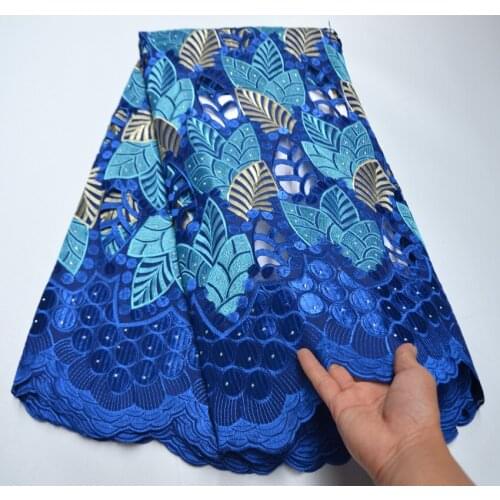 2020 Latest Arrivals Swiss Voile Lace In Switzerland Embroidered Eyelet African Nigerian Dry Lace Fabric With Rhinestones FV5874