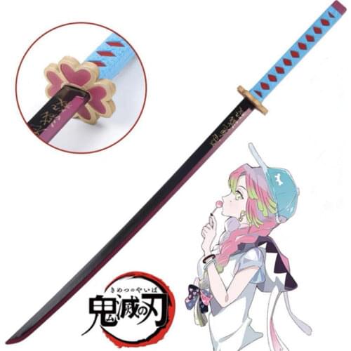 Anime 1:1 Kanroji Mitsuri Sowrd 104cm Demon Slayer Cosplay Sword Ninja Knife Kimetsu no Yaiba Sword Weapon PU Prop Model
