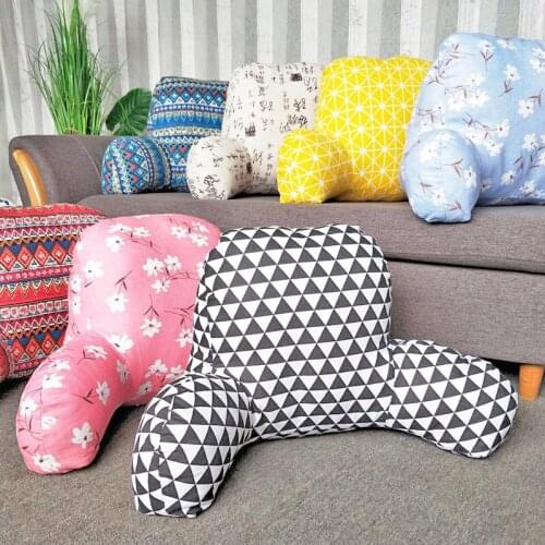 Sofa Bedside Waist Back Support Cushions With Armrest Pillow Lounger Lumbar Sofa Backrest Office Chair Cushion Back Pillow