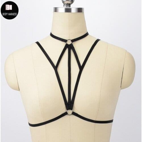 Fetish Wear Hondage Harness Rave Goth Cage Bra Women Body Harness Sexy Lingerie Gothic Crop Top Body Cage Pole Dance Harness Bra