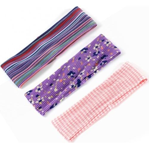 Geebro Fashion Print Dot Floar Knot Women Headband Vintage Plaid Hairband Girls Headwear Headband Hair Accessories Gift