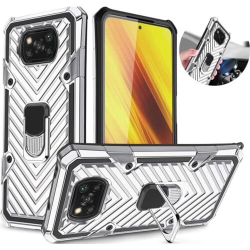 Shockproof Armor Phone Case For Xiaomi POCO M3 POCO M2 Pro POCO X3 NFC Car Holder Protective Cover Back Case Caso