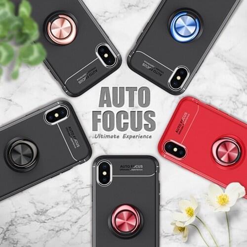 Shockproof TPU+PC Phone Cases For Iphone 11 11Pro ProMax Stand Holder Cover Coque Magnetic Car Ring Stand Holder