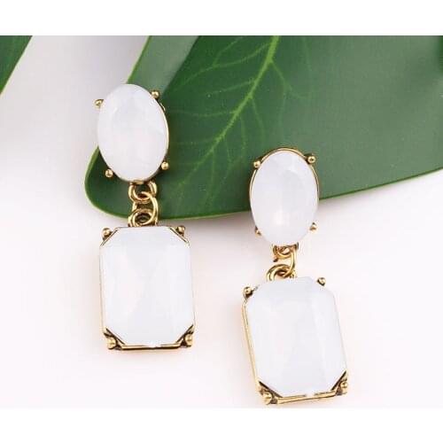 Multicolor Square Candy Glass Drop Earrings Pendant Fashion Jewelry for Women 2018 New Arrival Party Wedding Engagement Earrings