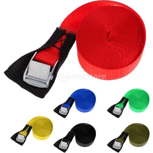 1 inch Wide 5 Meters / 3 Meters Kayak Canoe SUP Tie Down Strap Pack Lashing Belt Metal Buckle Fabric Protector