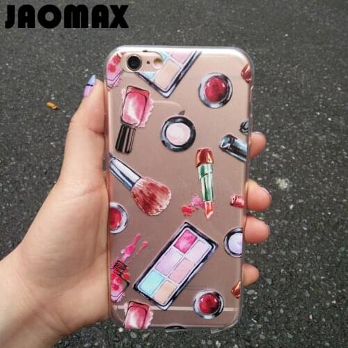 Lay Luxury Nailpolish Lipstick Cosmetics Phone Case For iPhone 5S Xr 6 6S 7 8 Plus X Transparent Silicone TPU Cover Coque Shell