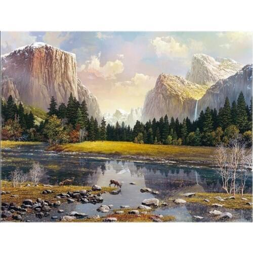 Needlework for embroidery DIY DMC High Quality - Counted Cross Stitch Kits 14 ct Oil painting - Yosemite Splendor