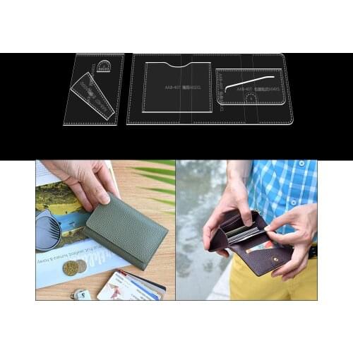 Diy Handmade Leather Card Card Business Card Bag Coin Purse Version Drawing Leather Bag Making Acrylic Paper Pattern