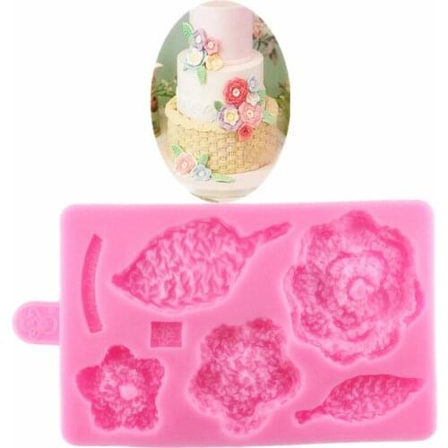Leaves Flowers Shape Silicone Decorating Molds Cake Silicone Mold Sugarpaste Candy Chocolate Gumpaste Clay Mould