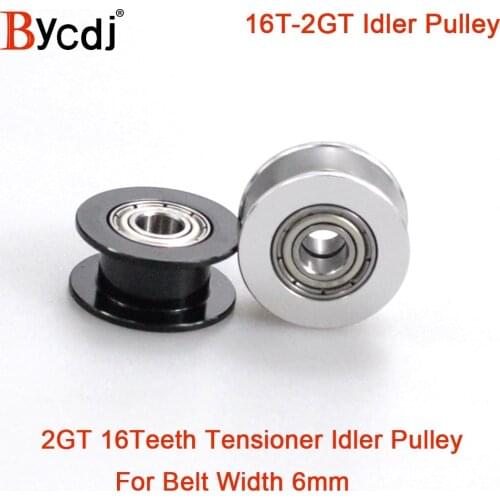 1pcs 2GT 16 Teeth synchronous Idler Pulley Bore 3mm with Bearing for Width 6MM GT2 Timing belt Passive Wheel 16teeth pitch 2mm