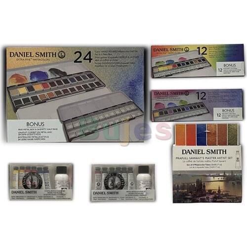 USA DS Daniel Smith Watercolor Solid Pigment 12/24 Color Tin Box ,Basic/ Mineral Color, Acuarelas Art Supplies