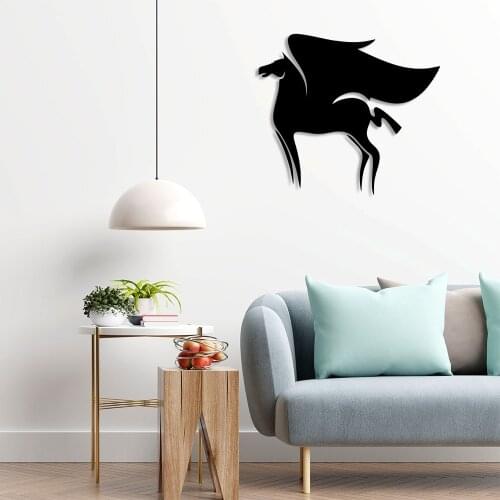 Winged Flying Horse Wall Room Home Accessory Wooden Table 50x44cm