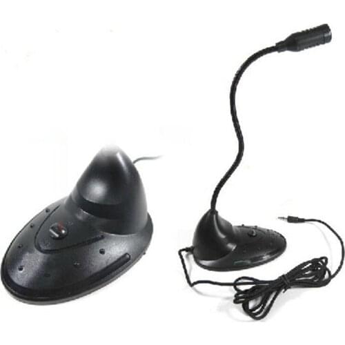 Flexible Stand Mini Studio Speech Microphone 3.5mm Plug Gooseneck Mic Wired Microphone for Computer PC Desktop Notebook