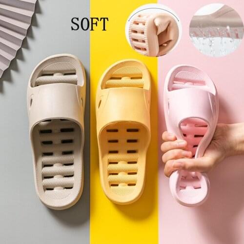 Air-permeable Wearable Shoes Womens Non-slip Shock-absorbed Sandals Mens Summer Home Bathroom Slippers Fashion Indoor Sandals
