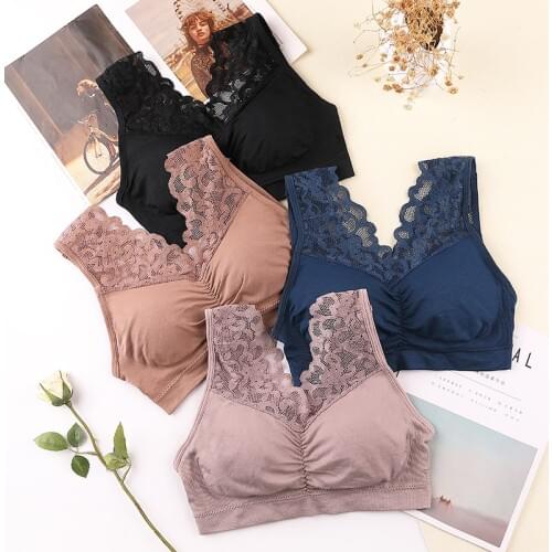 Lingerie Women Sexy Bralette Comfort Bra Women Plus Size Vest Crop Wireless Bras Lingerie Sexy V-Neck Underwear Bras Underwear