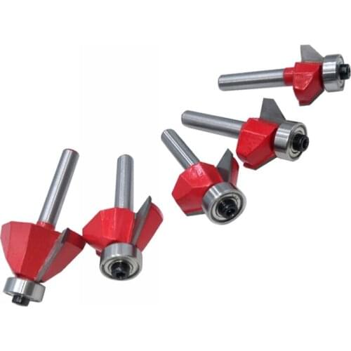 1pc 6mm 6.35mm Shank 45 Degree Chamfer Router Bit Edge Forming Bevel Woodworking Milling Cutter for Wood Bits MC01130