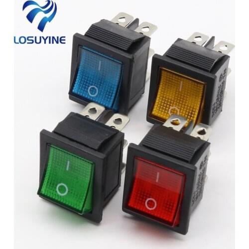 1pcs brass spare parts illuminuted 6 pins rocker switch with lamp