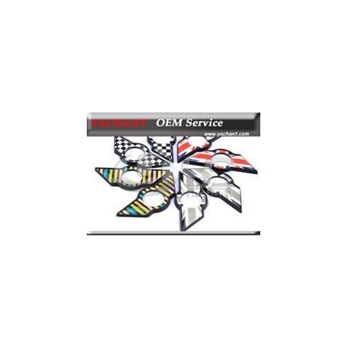 1 Piece Metal Car Door Lock Pin Modified Decoration UK Flag Black and White Checkerboard Sticker Fit For MINI Cooper John Cooper
