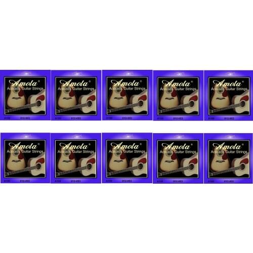 10 SET Amola A100 A110 A120 Acoustic Guitar Strings For Acoustic Guitar Accessories 010 011 012