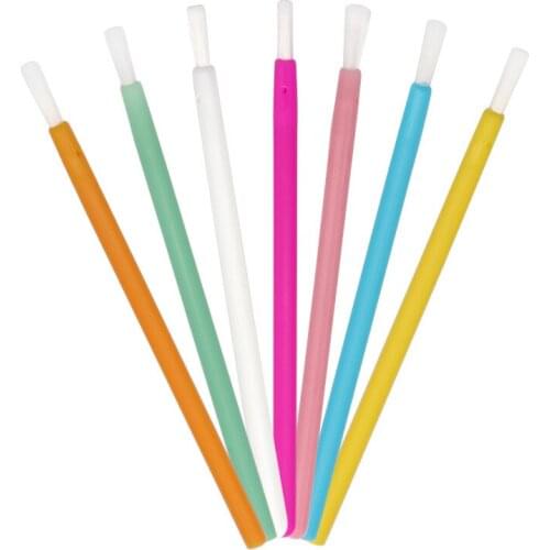 100pcs Disposable Nylon Lip Brush Lipstick Gloss Wands Applicator Lipstick Makeup Brushes Cosmetic Eyelash Cleaning Beauty Tools