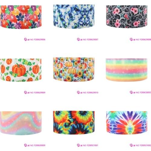 16mm~75mm 50Yard/Roll Flower Pumpkin Rainbow Ribbon Grosgrain Ribbon Accessories DIY Material Craft Supplies Free Shipping