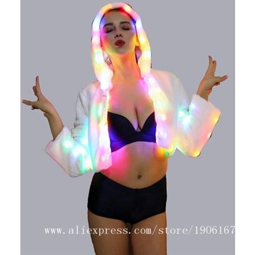 2018 N Led Luminous Colorful Women Christmas Clothes Light Up Led Halloween Masquerade Dress New Year Suit Ballroom Costume