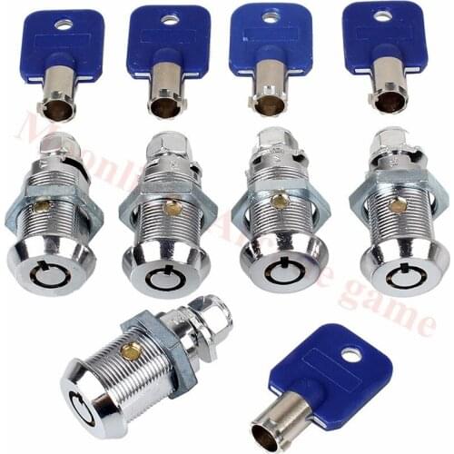 5Pcs 27mm keyed alike Arcade Cash Door Tool Box Tubular Cam Lock Cabinet Door Atom Locks with 5 Keys for Arcade Game machine