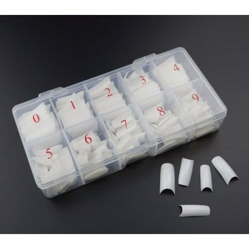 500PCS/Set Artificial Nails False Half Nail Art Tips Acrylic UV Gel Assorted Kit with Storage Box